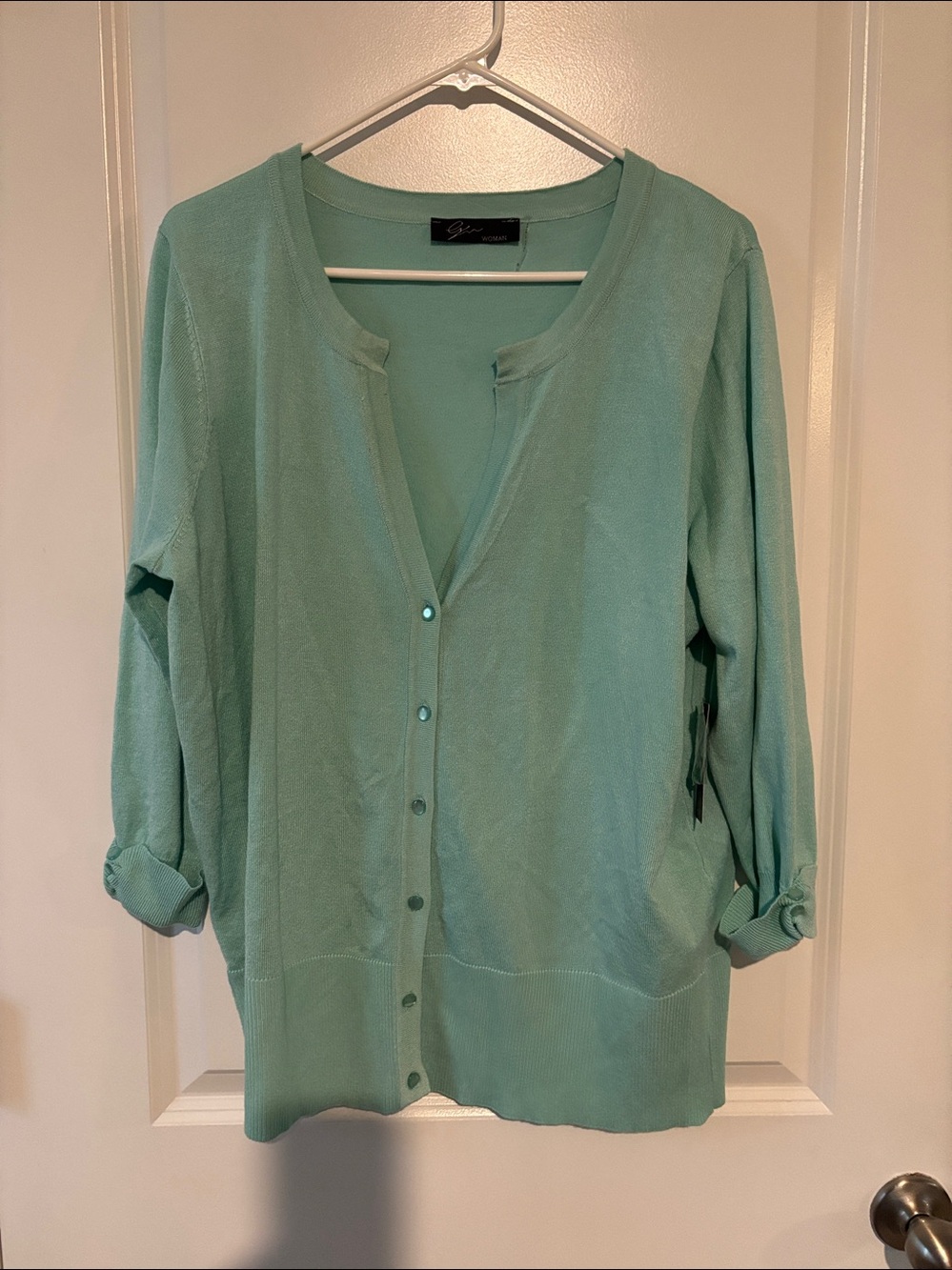 Source Unknown Mint Green Button-Front Cardigan